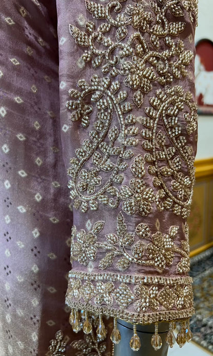 Ruhmehar Pakistani Silk Élan Set (Pink)