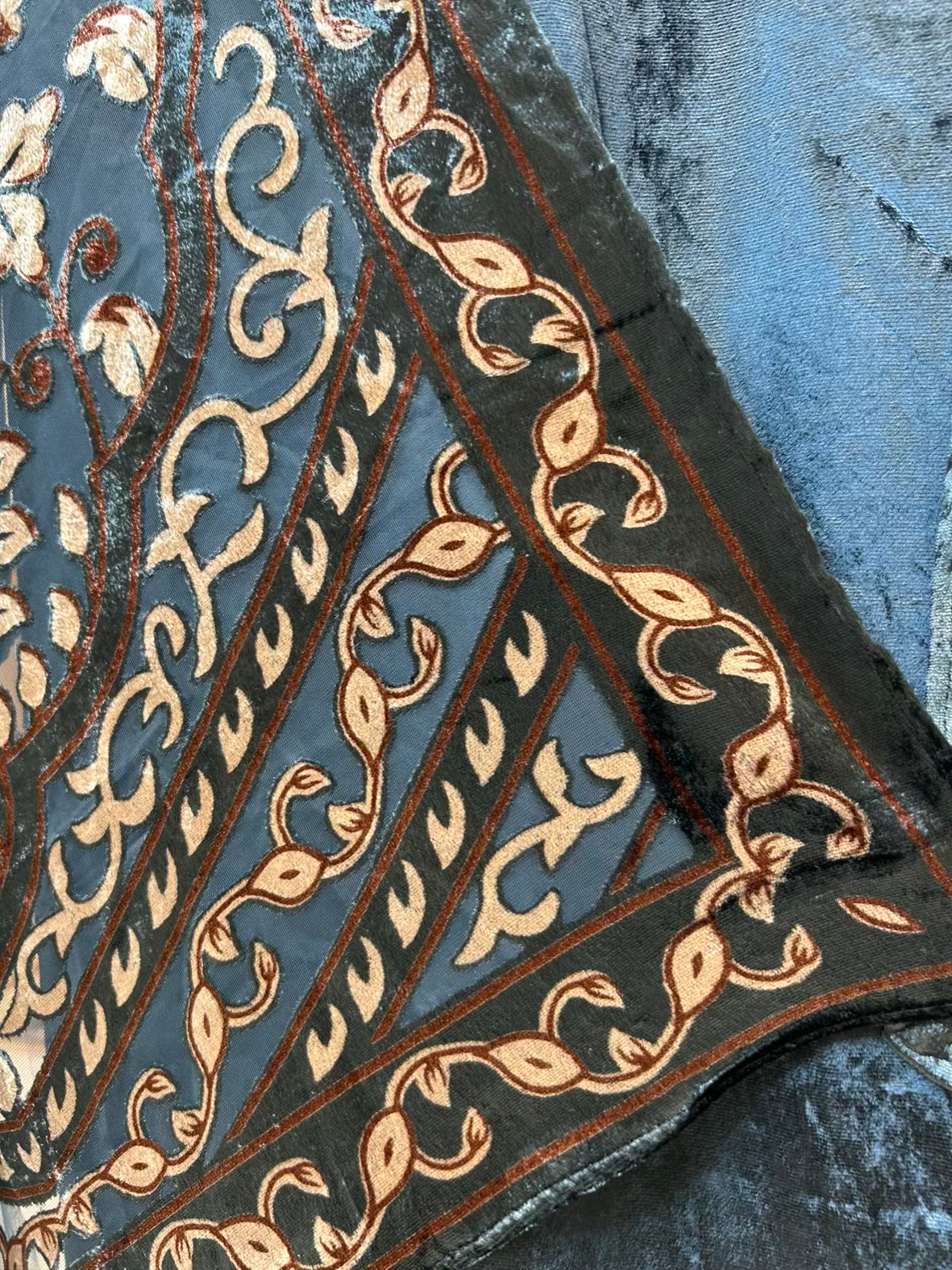 Riyanza Velvet Brocade Suit (Blue)