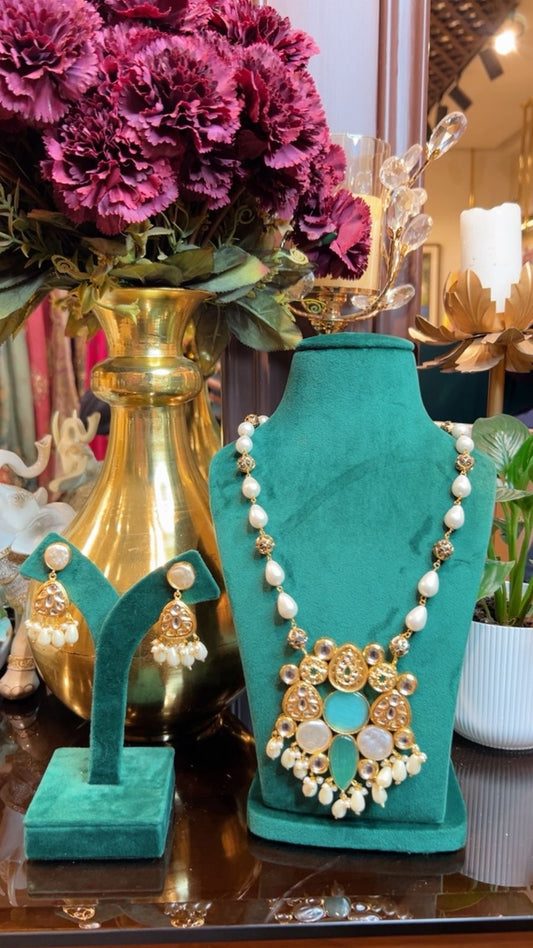 Afsana Kundan Haar (Light Green)