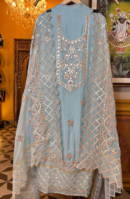 Nayra Mirror & Gotapatti Organza Suit