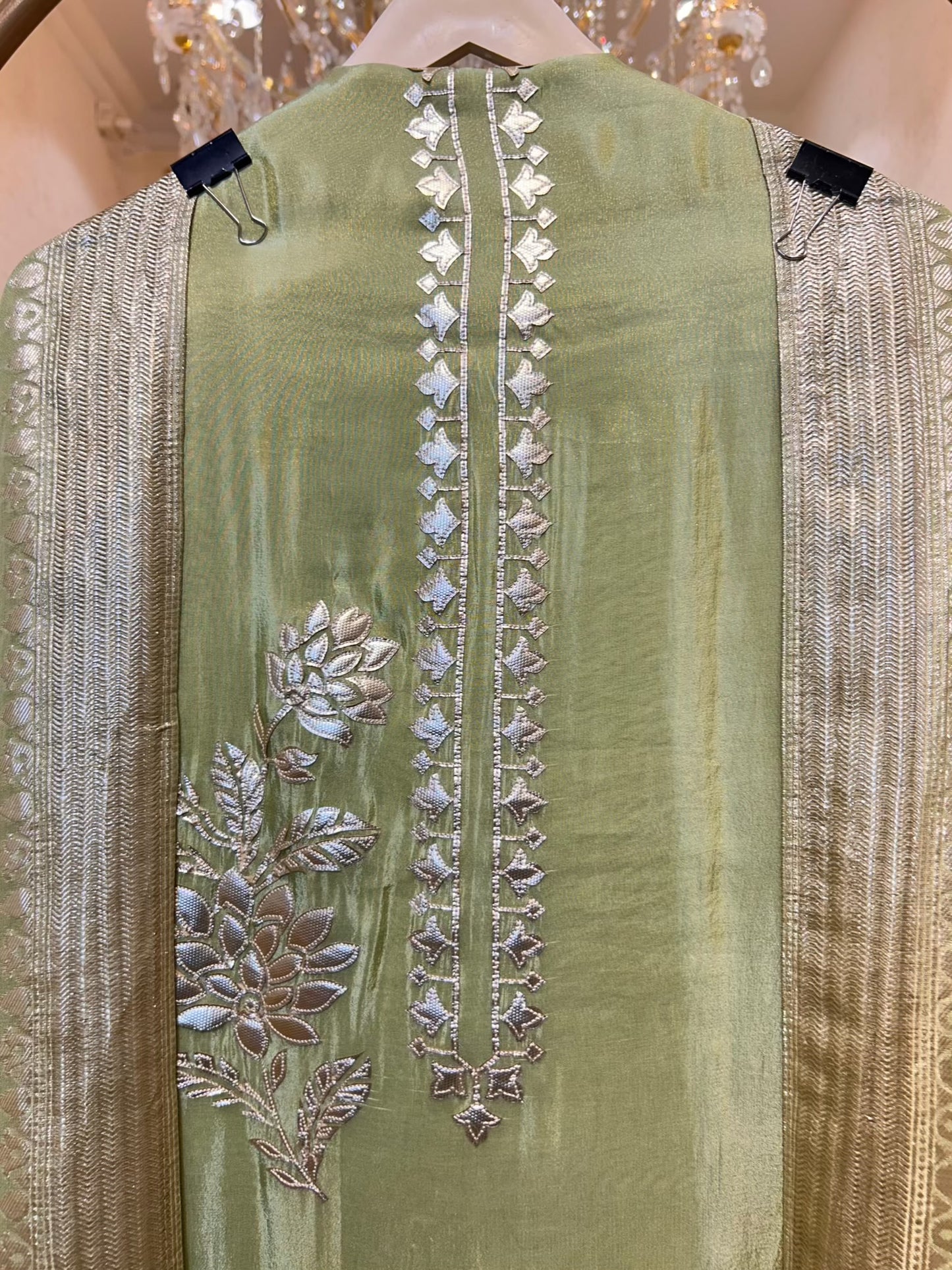 Arzella Banarasi Edge Suit (Green)