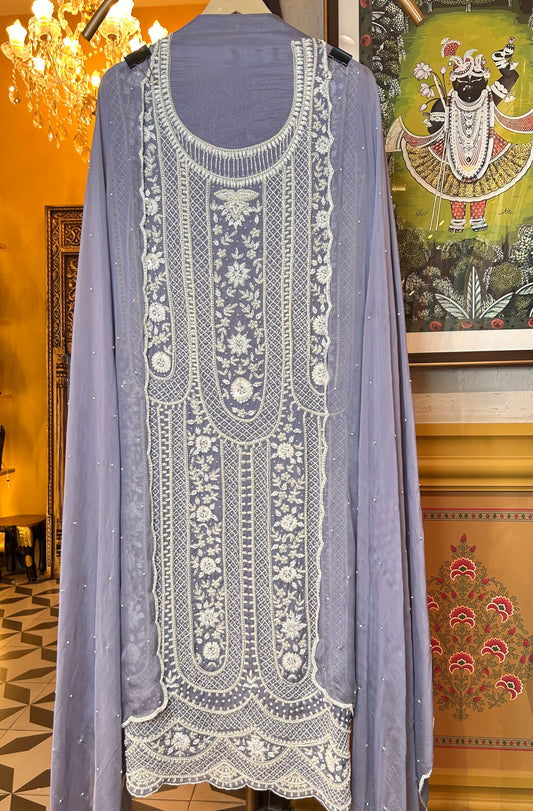 Zarveen Organza Suit (Lavender)