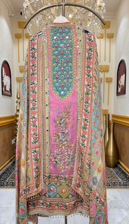 Meherveen Tissue Print Suit (Lavender)