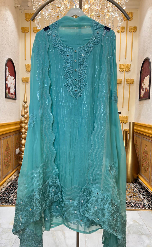 Zarvika Adaayat Suit (Sea Green)