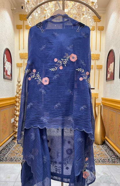 Sahira Thread Veil Suit (Blue)