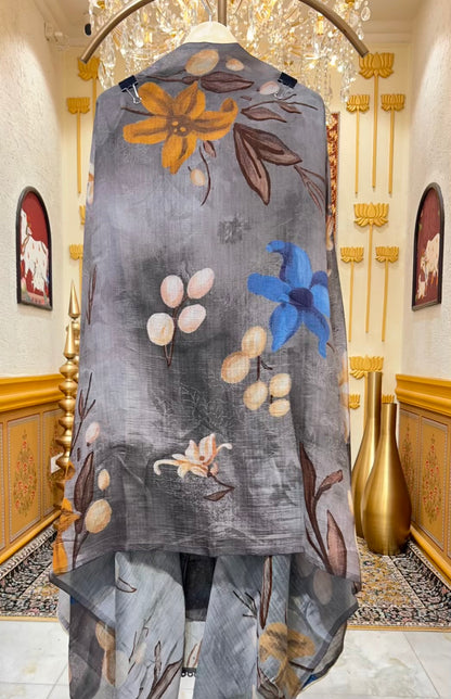 Esha Muslin Spark Suit (Dark Grey)