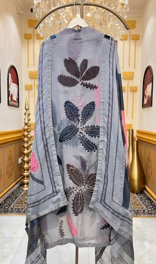 Zarika Organza Naqsh Suit (Grey)