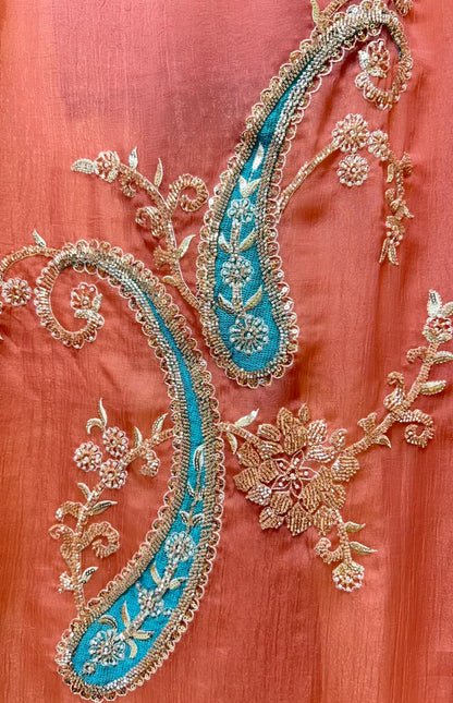 Eliya Handloom Veil Suit (Peach)