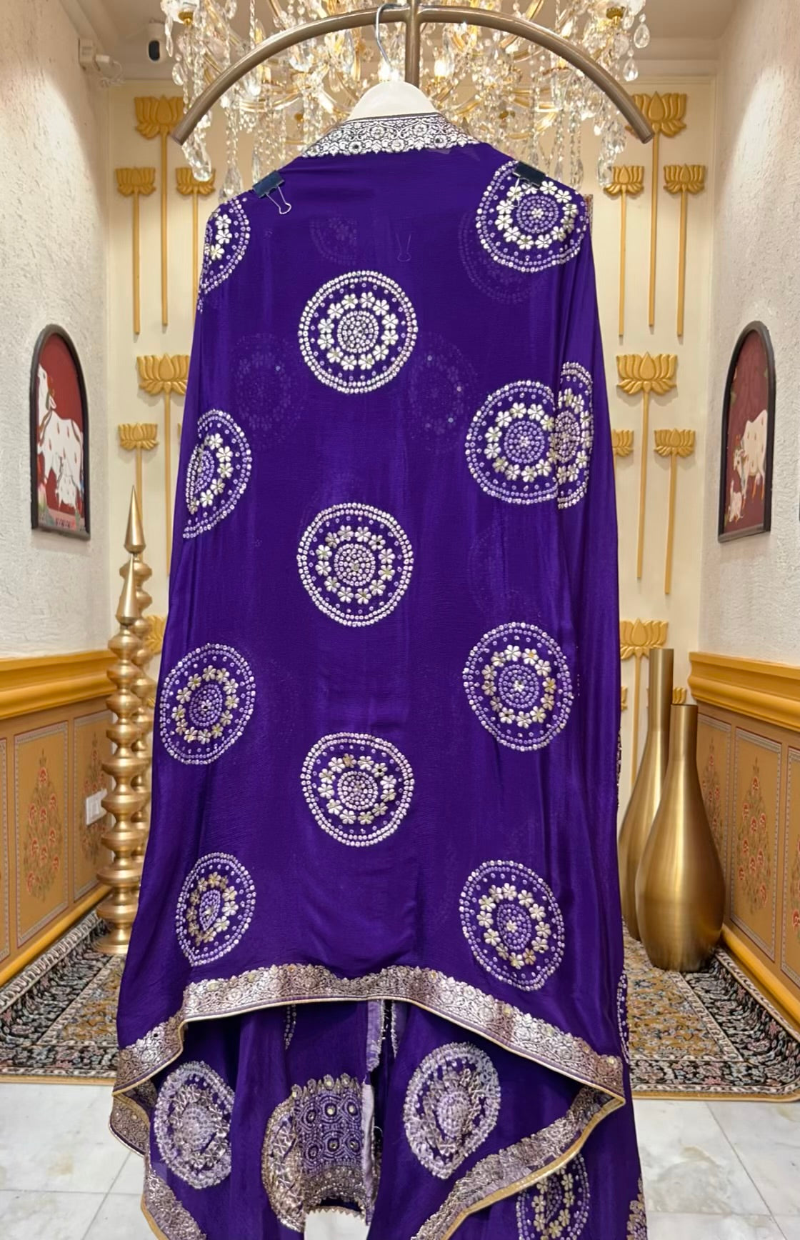 Saanjh Chinnon Loom Suit (Purple)