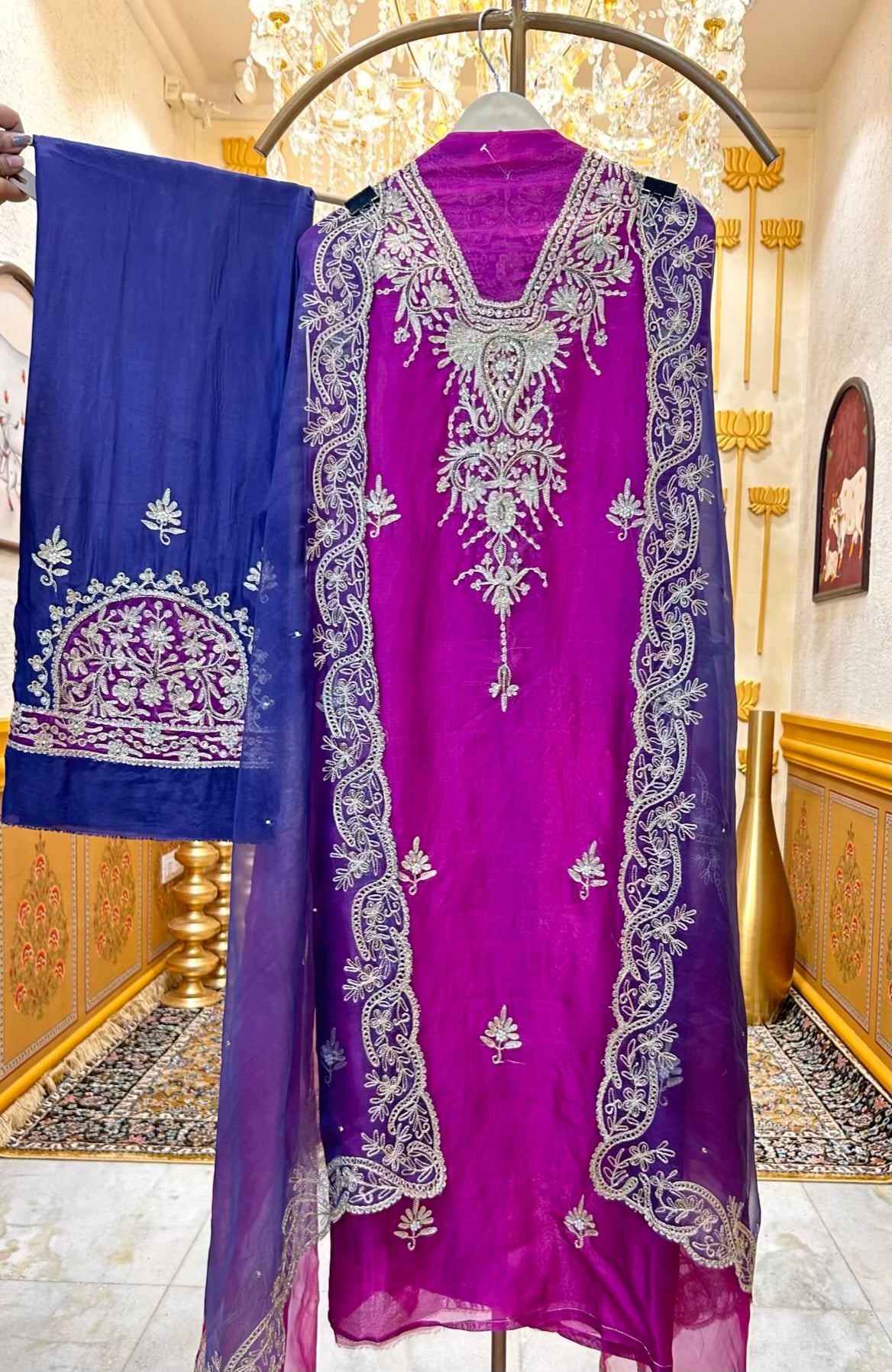 Ruhmira Haathkaar Suit (Purple)