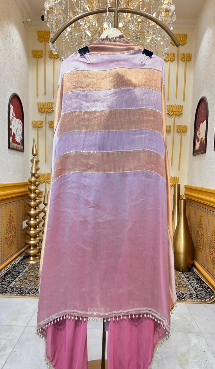Ruhani Brocade Stone Élan Suit (Pink)