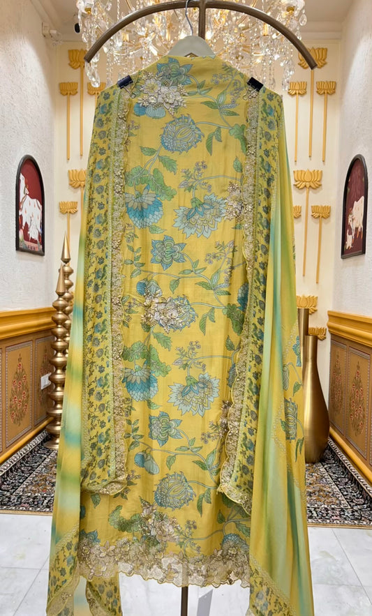 Zehna Pastel Bloom Suit (Yellow)