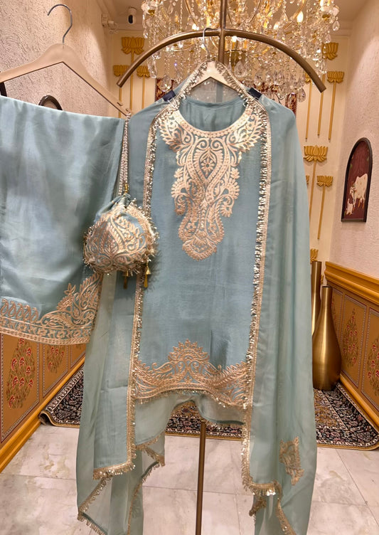 Arezya Kinari Élan Farshi Set (Blue)