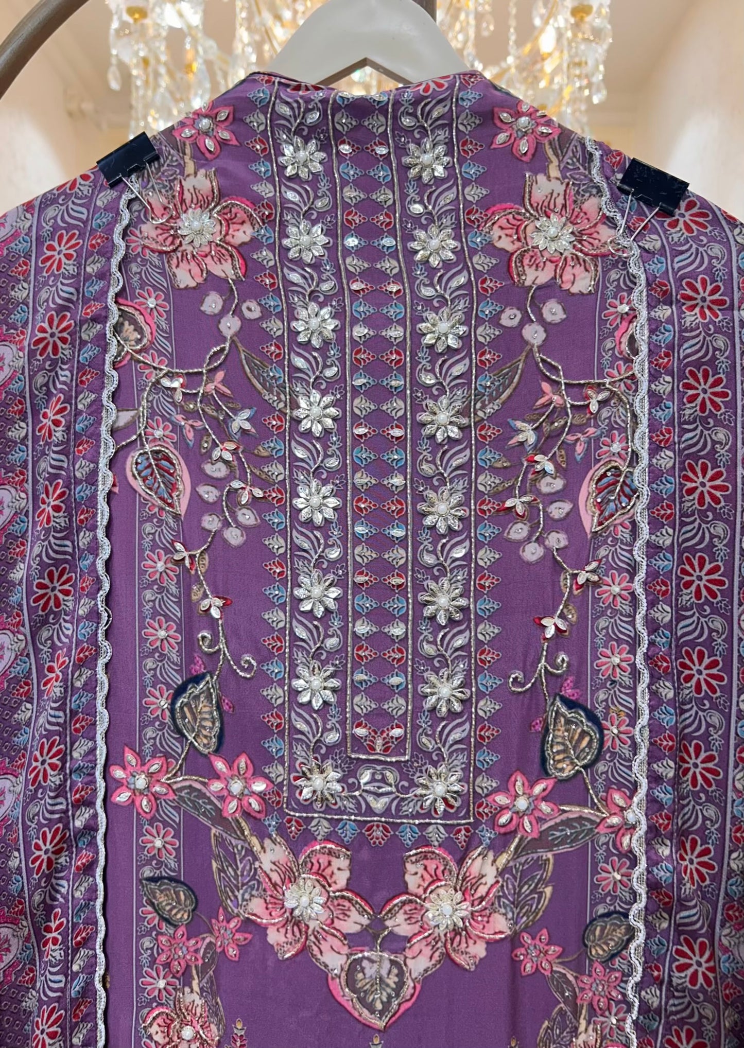Miraya Digital Printed Suit (Purple)