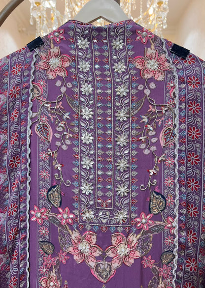 Miraya Digital Printed Suit (Purple)