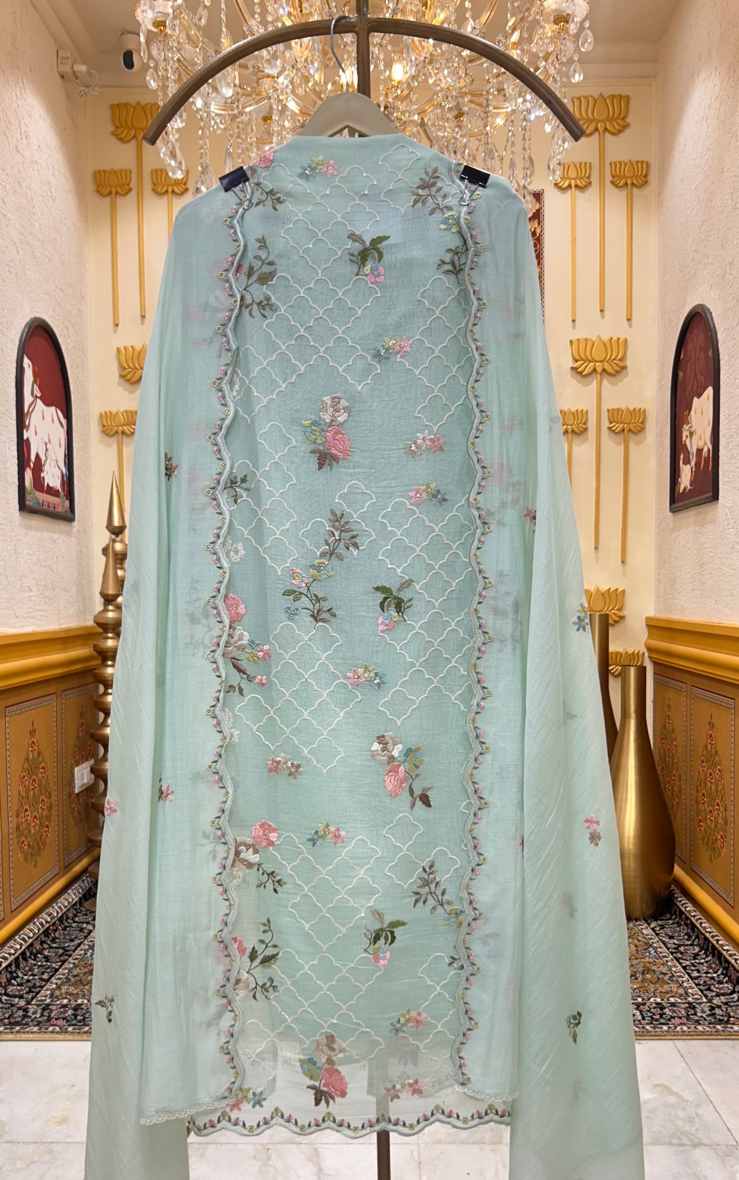 Vihana Resham Grace Suit (Light Green)