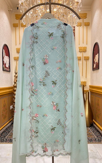 Vihana Resham Grace Suit (Light Green)