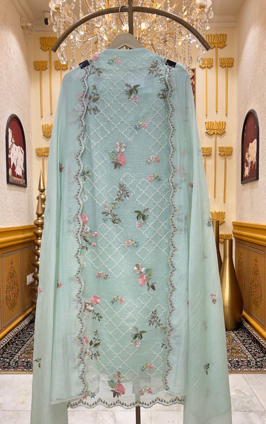Vihana Resham Grace Suit (Light Green)