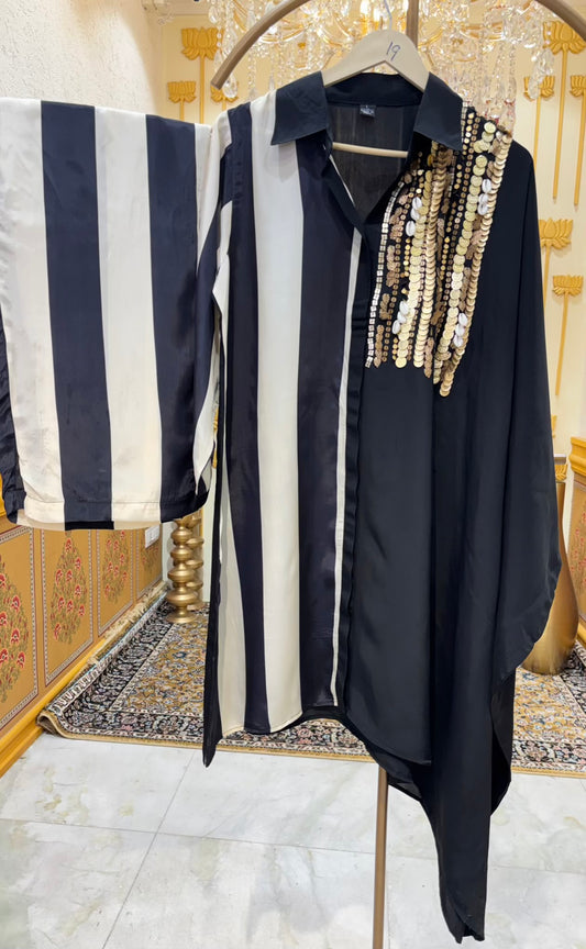 Avelyn Noir Stripe Set