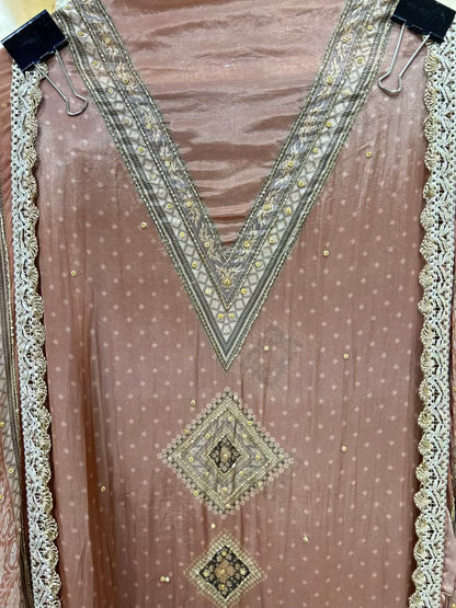 Ishira Lace Veil Suit (Brown)