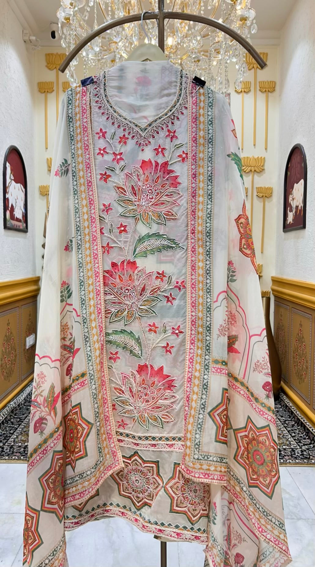 Rivaaya Handcrafted Organza Suit