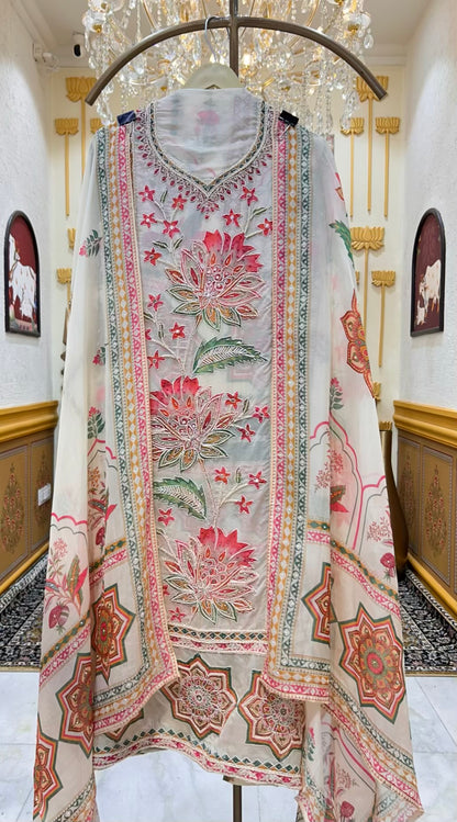 Rivaaya Handcrafted Organza Suit