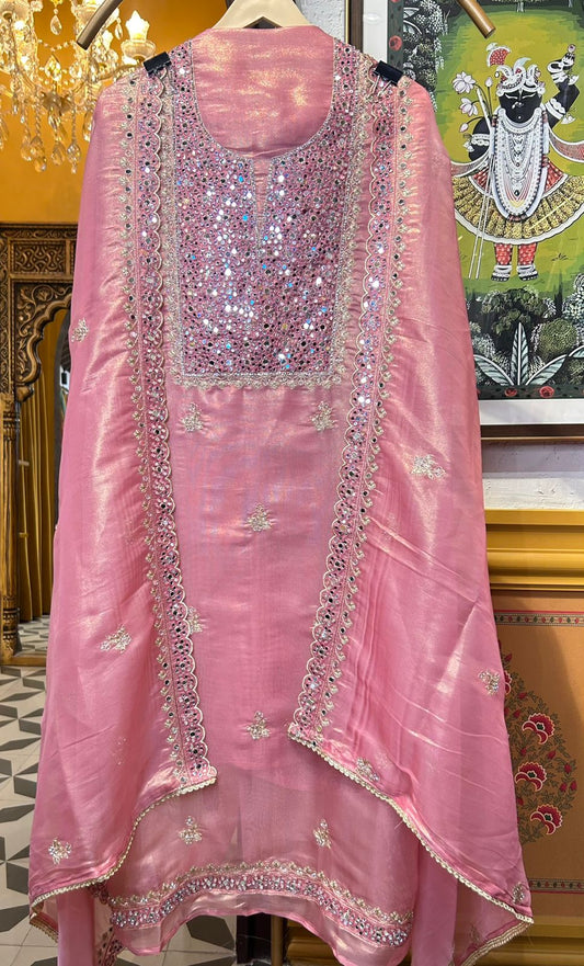 Rimaya Organza Suit (Pink)