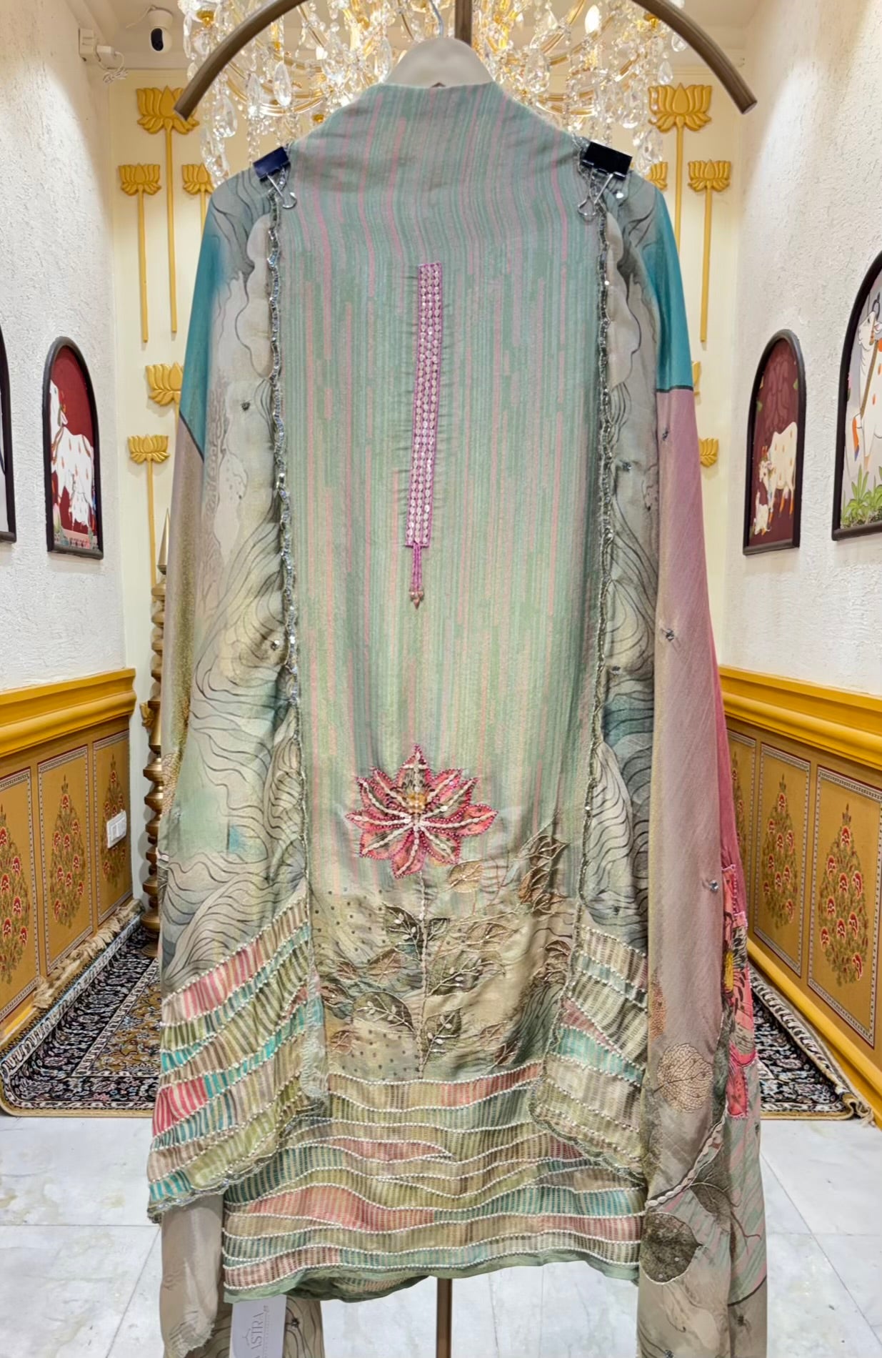 Elzara Shimmer Organza Suit
