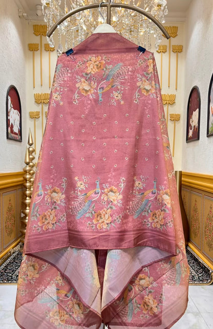 Aynara Printed Organza Suit (Pink)