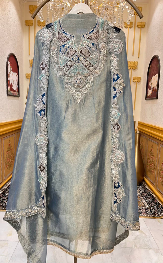 Aariza Tissue Gleam Suit (Blue)