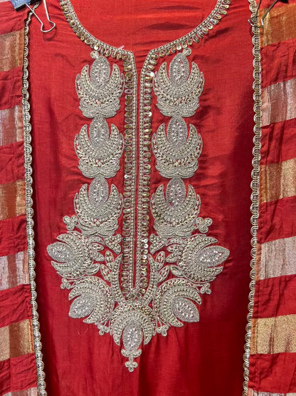 Noorisha Silk Suit (Rust)