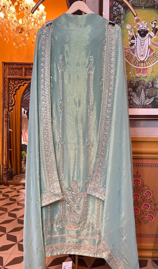 Ishara Shimmer Organza Suit (Green)