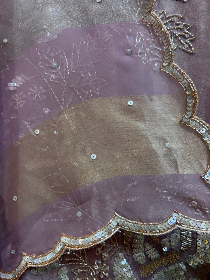 Zarqash Organza Suit (Lavender)