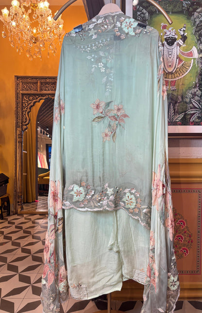 Keyaara Organza Suit (Green)