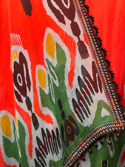 Zarehya Organza Suit (Red)