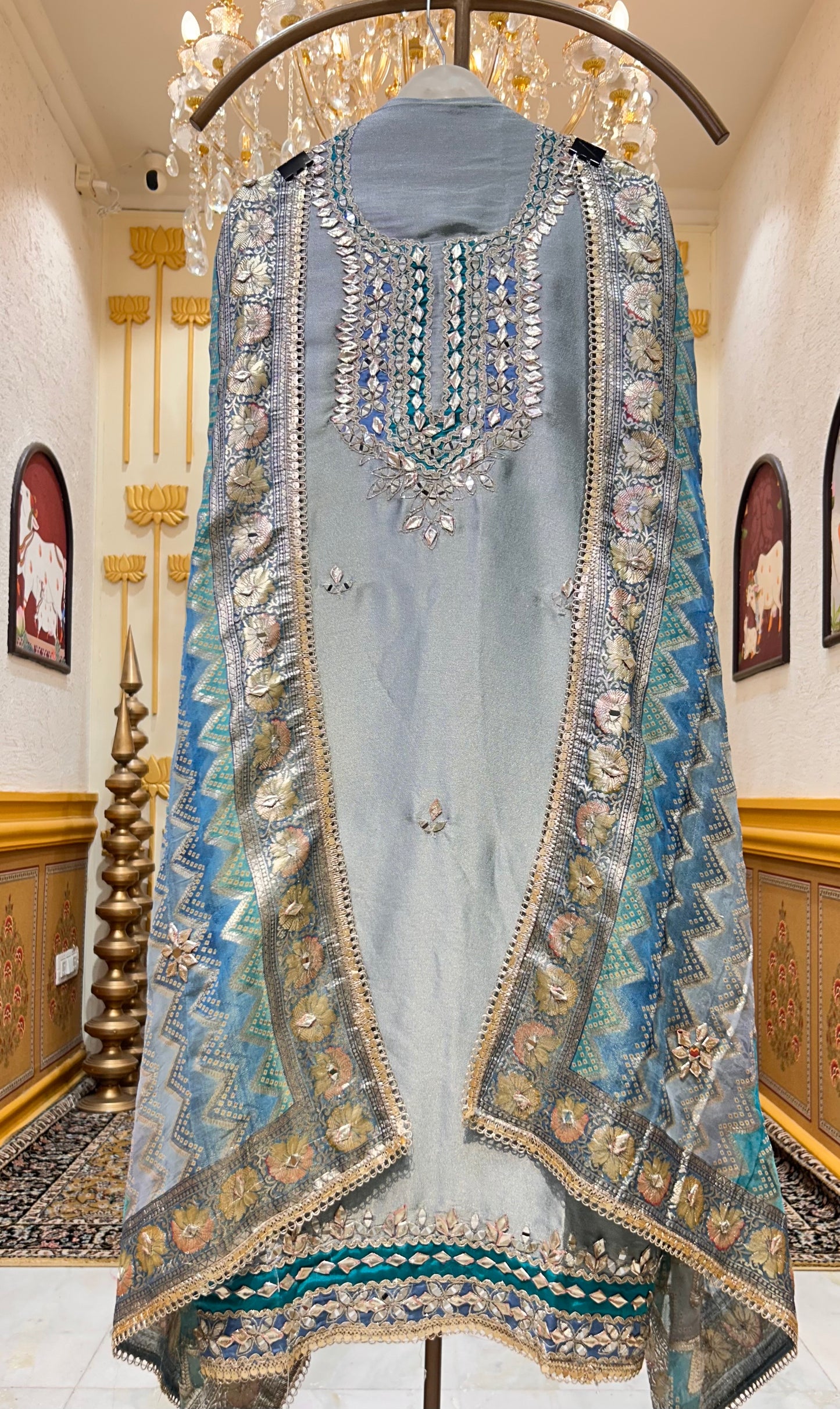Kesariya Sheesh Suit