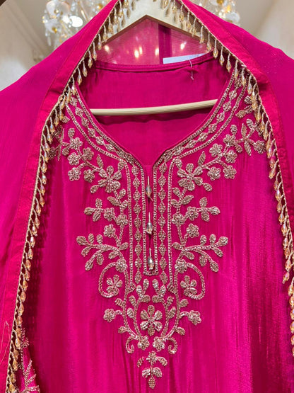 Elina Chinon Handwork Sharara Set (Pink)