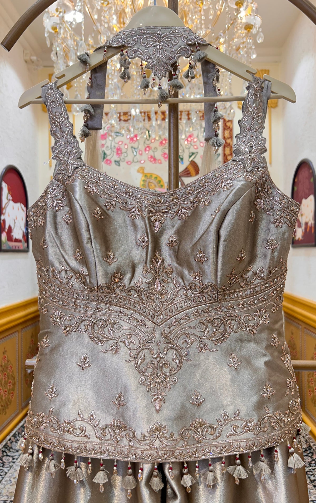 Zarqash Satin Silk Sharara Set