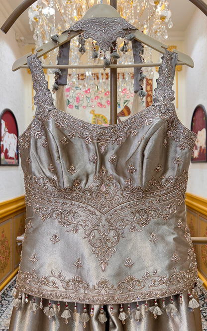 Zarqash Satin Silk Sharara Set