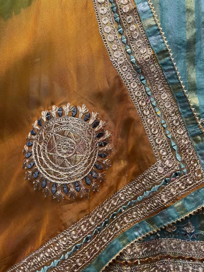 Arzoo Organza Suit (Mustard)