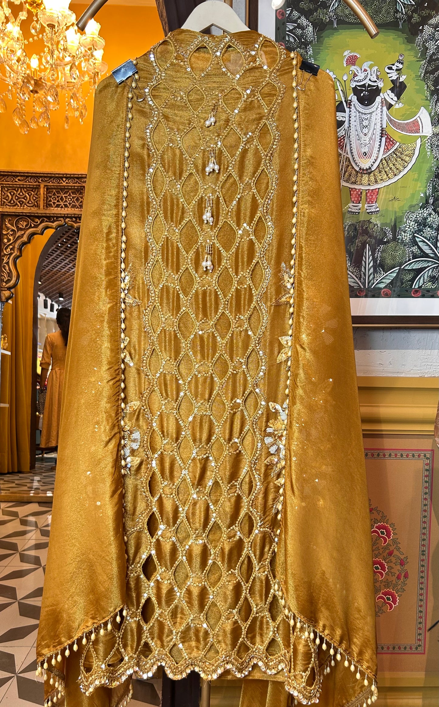 Nyara Organza Suit (Mustard)