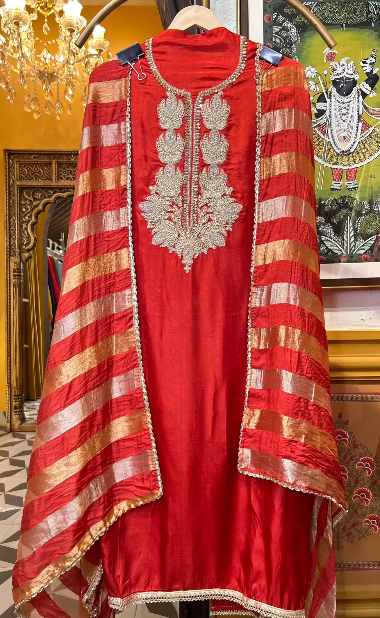 Noorisha Silk Suit (Rust)