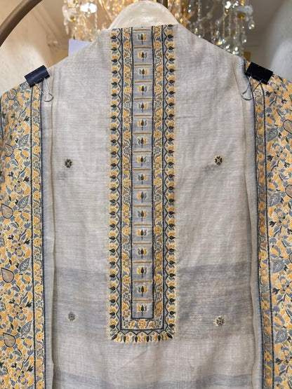 Ishmira Jamdhani Noor Suit (Beige & Black)