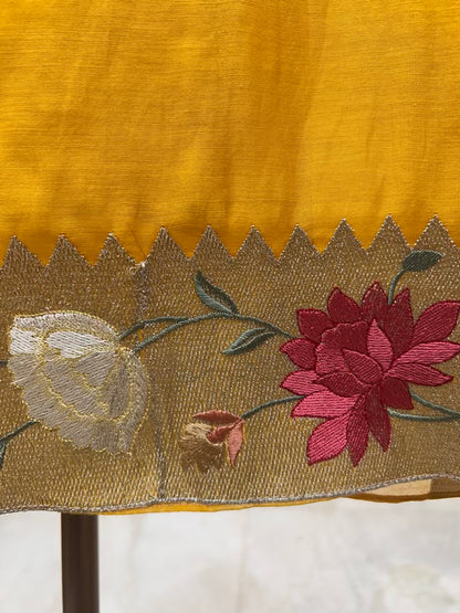 Aarini Zari Chanderi Suit (Mustard)
