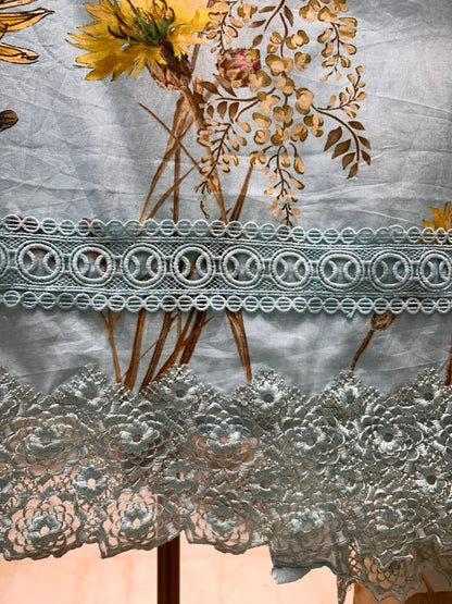 Iraaya Cotton Veil Suit (Blue)