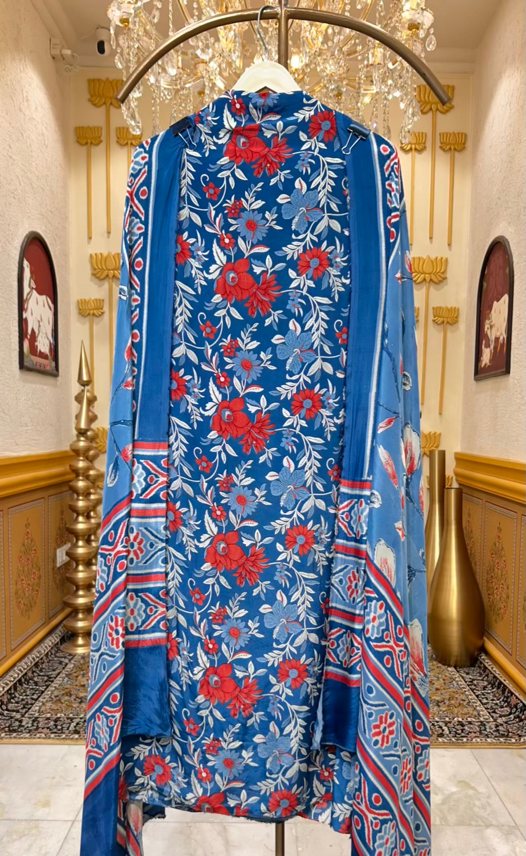Meheriya Print Veil Suit (Blue)