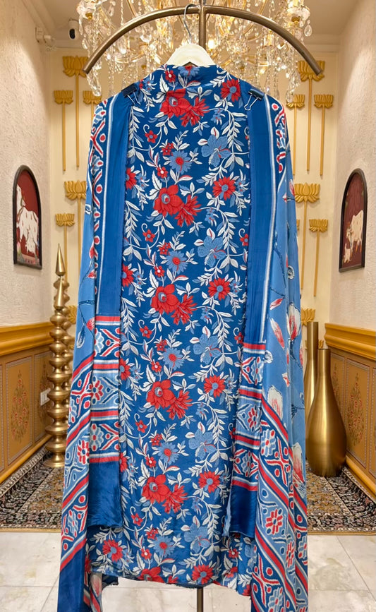 Meheriya Print Veil Suit (Blue)