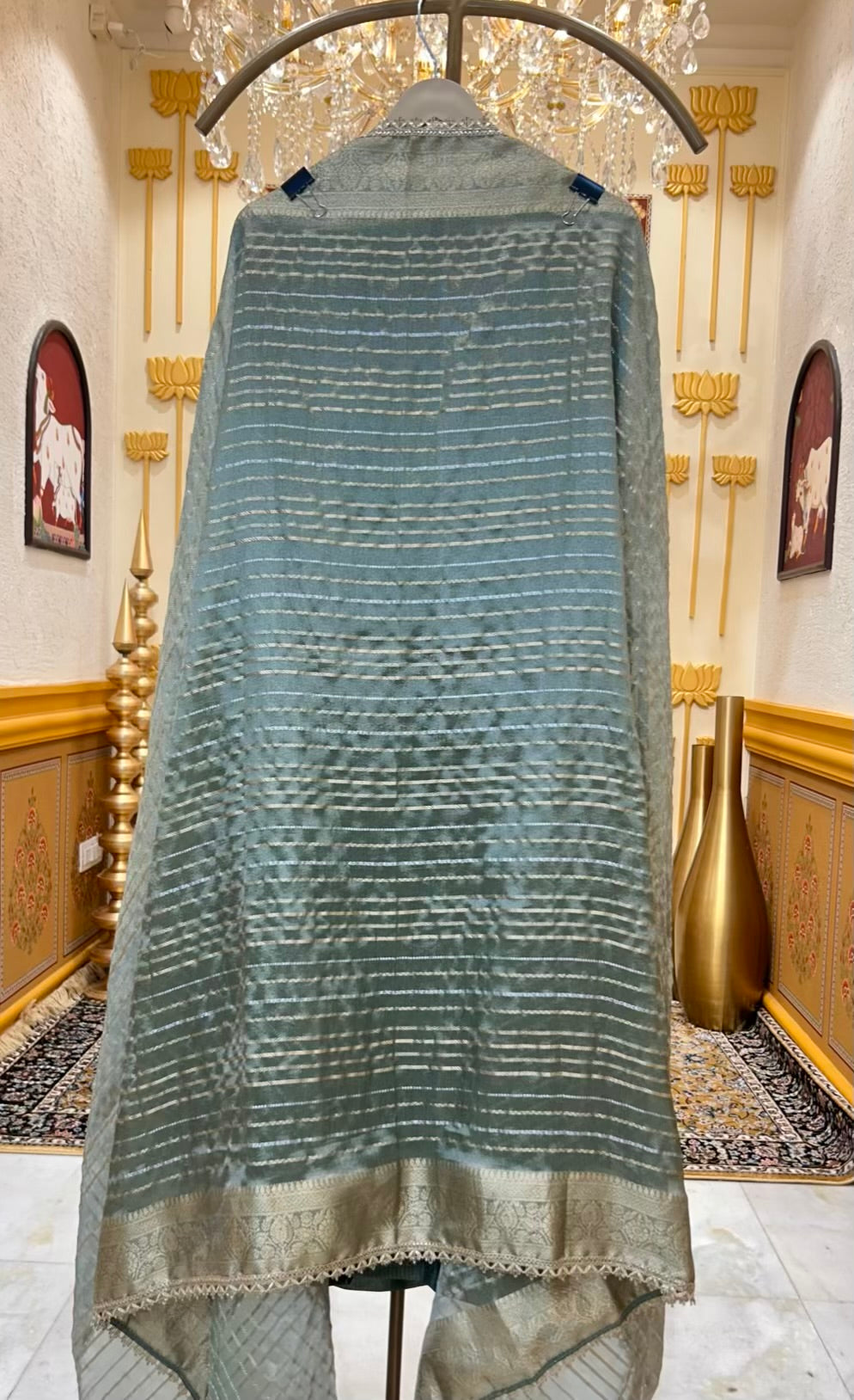 Afsara Banarasi Noor Suit (Green)