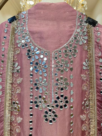 Afsara Noor Aaina Suit (Pink)