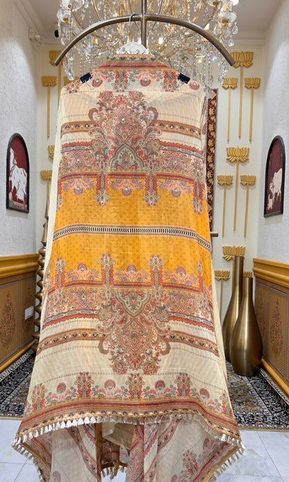 Nazira Mirror Mul Gota Suit (Yellow)